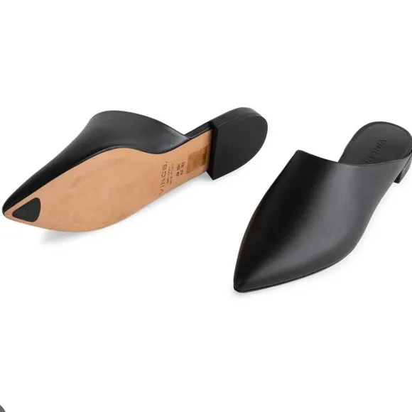 NWT Vince Danna Leather Pointed Toe Mules
