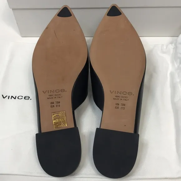 NWT Vince Danna Leather Pointed Toe Mules
