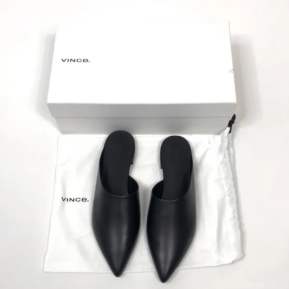 NWT Vince Danna Leather Pointed Toe Mules