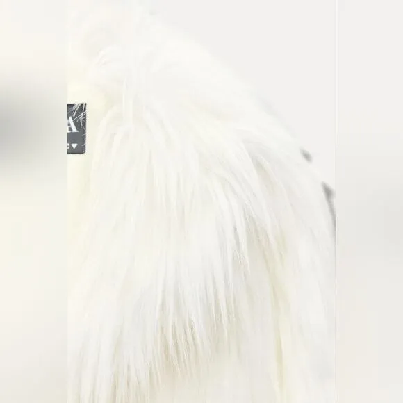 NWT ZARA Fur faux jacket white