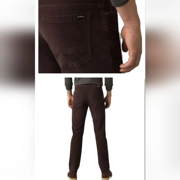 NWT🔥$95 prAna &quot;Sustainer Pant&quot; Dark Brown Oak Barrel Sz 40W 32L