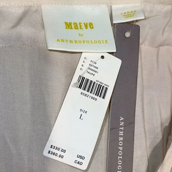 NWT Maeve Strappy Tiered Tulle Mini Dress Large Tan