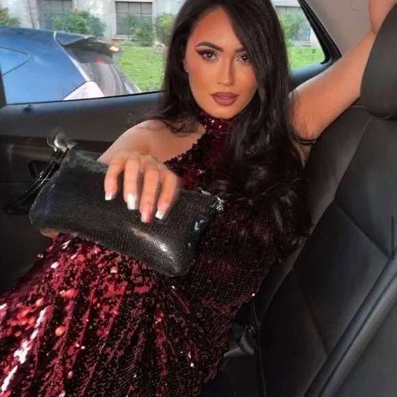 NWT ZARA  LONG SEQUIN RED DRESS