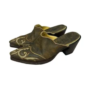 Old Gringo Womens 5 Brown Leather Heeled Boot Mules Boho Western Cowgirl Fall