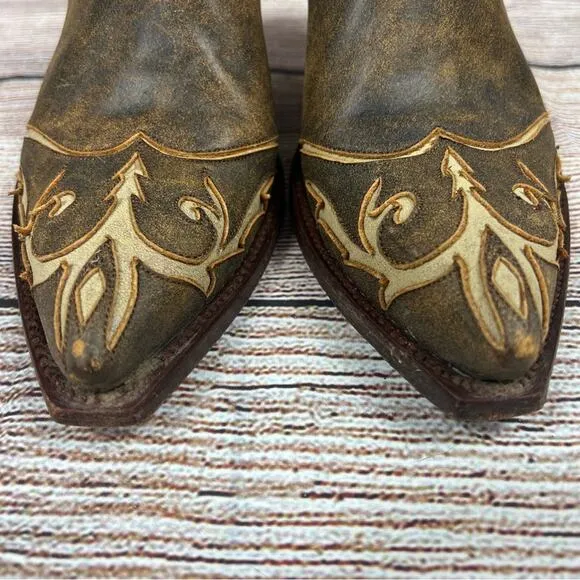 Old Gringo Womens 5 Brown Leather Heeled Boot Mules Boho Western Cowgirl Fall