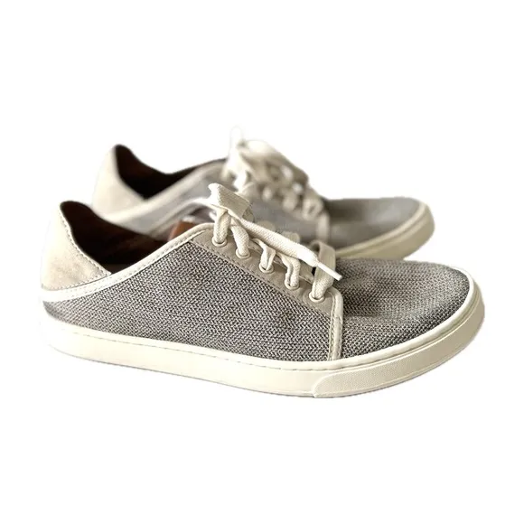 OluKai Neutral Tapa Textured Lace-Up Pehuea Lī Casual Lightweight Sneaker Shoe