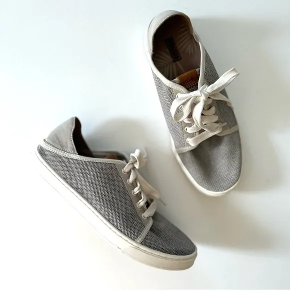 OluKai Neutral Tapa Textured Lace-Up Pehuea Lī Casual Lightweight Sneaker Shoe