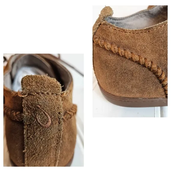 Olukai Shoes Mens Size 9 Maki Brown Suede Leather Moccasin Lace Up