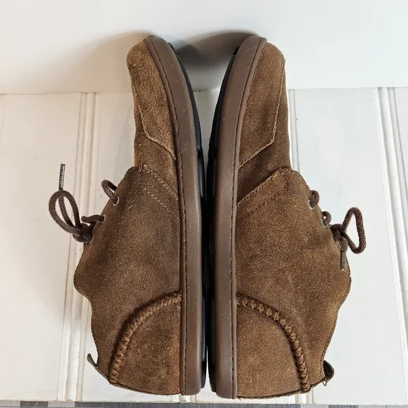Olukai Shoes Mens Size 9 Maki Brown Suede Leather Moccasin Lace Up
