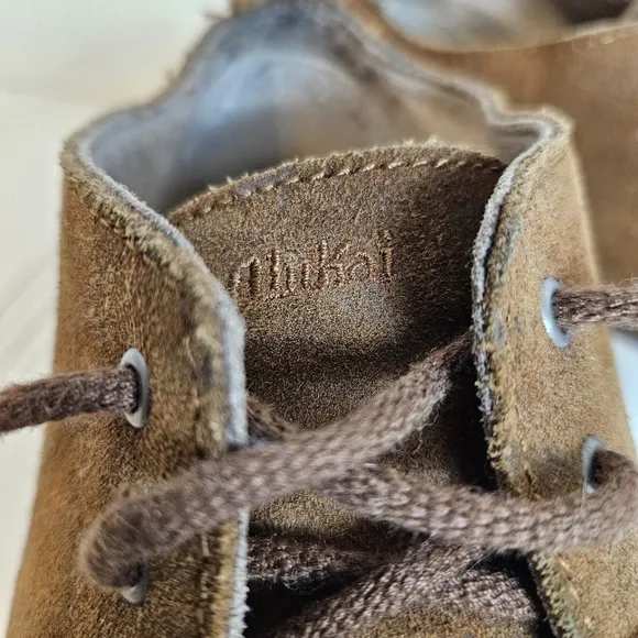 Olukai Shoes Mens Size 9 Maki Brown Suede Leather Moccasin Lace Up