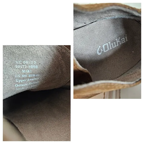 Olukai Shoes Mens Size 9 Maki Brown Suede Leather Moccasin Lace Up