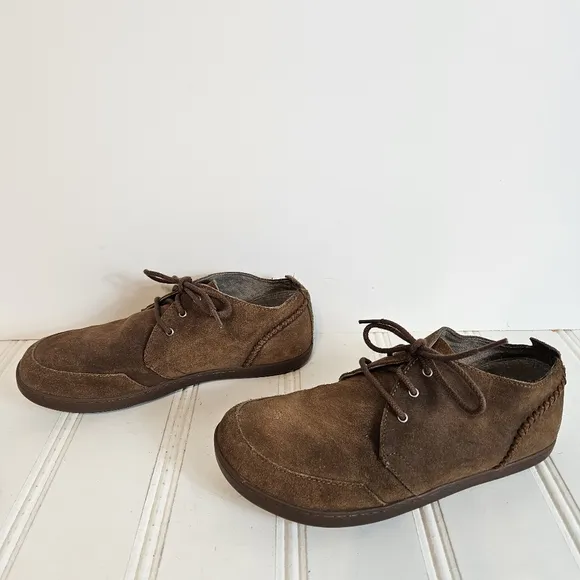 Olukai Shoes Mens Size 9 Maki Brown Suede Leather Moccasin Lace Up