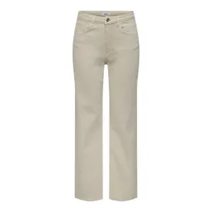 Only Beige Plain Jeans with Zip and Button Fastening Women
