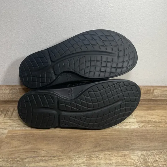 Oofos OOahh Slide Sandal‎ Mens 9 Black Oofoam Arch Support Sandals Recovery EUC