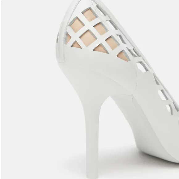 openwork leather pumps zara