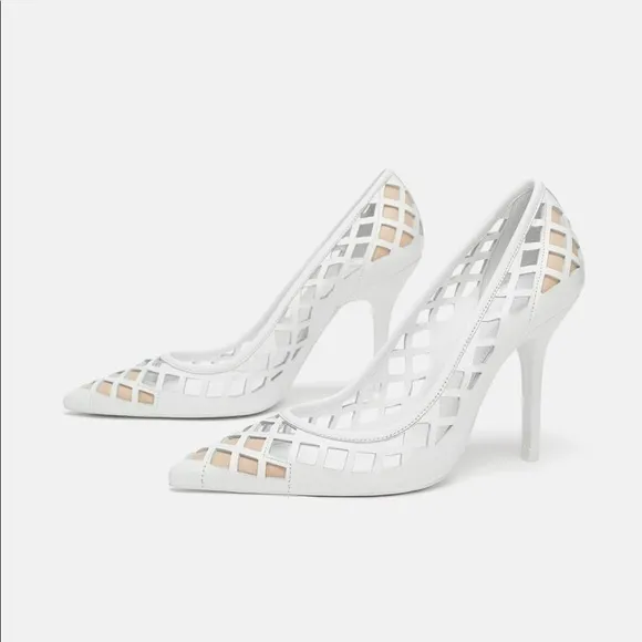 openwork leather pumps zara