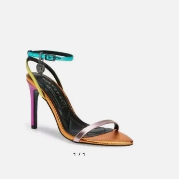 Orange and Pink Strappy Heels with Stiletto