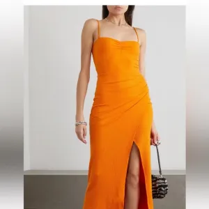 orange reformation dress