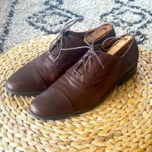 Original Penguin Premium Brown Leather Oxfords