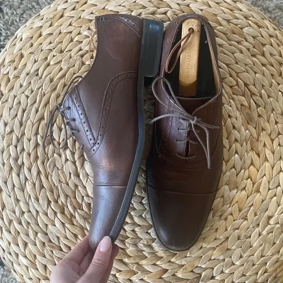 Original Penguin Premium Brown Leather Oxfords