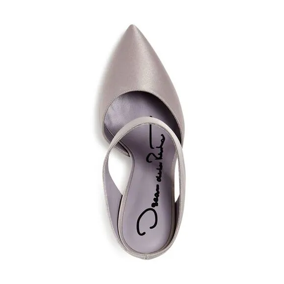 OSCAR DE LA RENTA Womens Gray Back Shoe Stiletto Mules Shoes 39