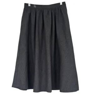 Oscar de la Renta Wool Skirt Vintage Luxury Long Full A Line Gray Size Small