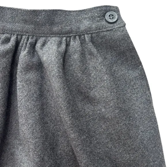 Oscar de la Renta Wool Skirt Vintage Luxury Long Full A Line Gray Size Small