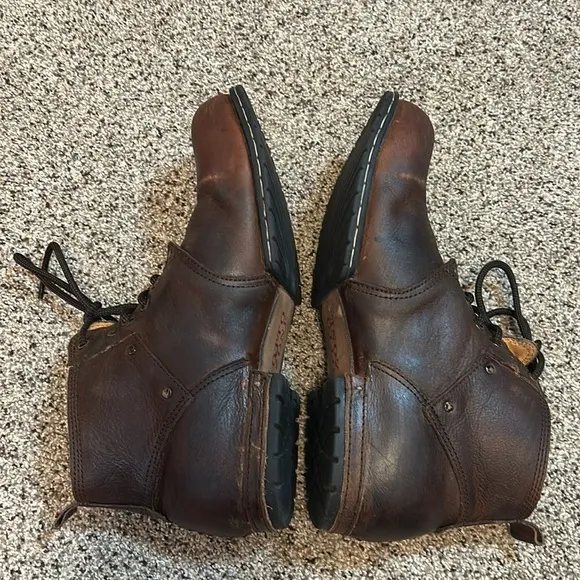 OSSTONE Men's Genuine Leather Chukka Ankle Cowboy Biker Boots Brown size 9.5