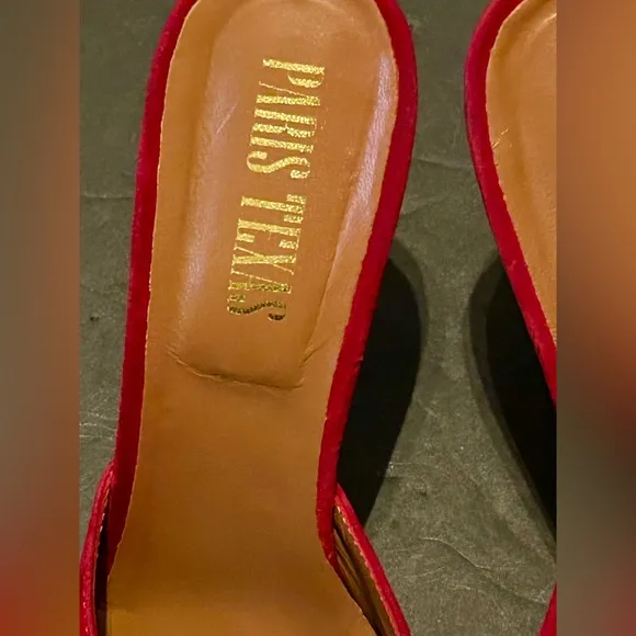 Paris Texas Hollywood Embellished suede red rhinestone Mules size 37.5