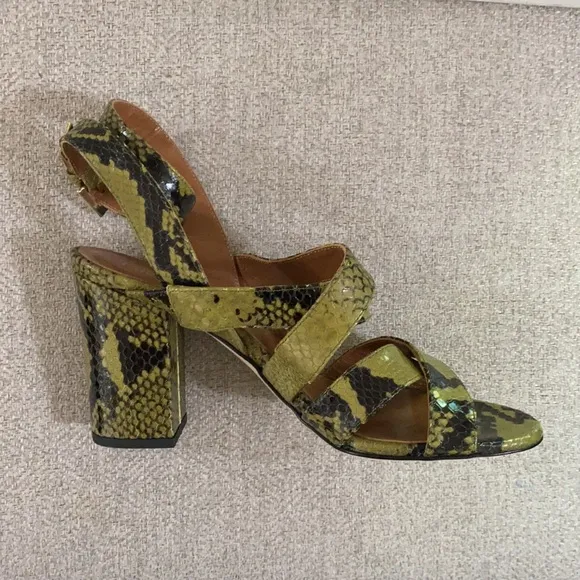 Paris Texas olive green snakeskin effect sandals size 39 EU