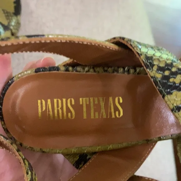Paris Texas olive green snakeskin effect sandals size 39 EU