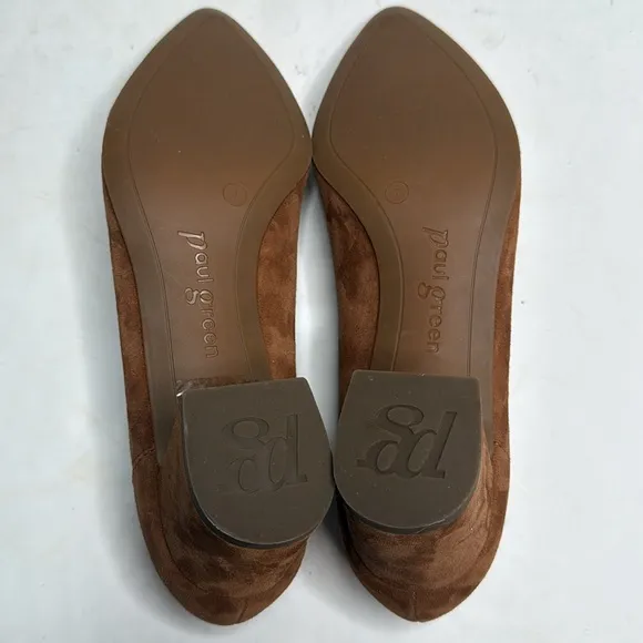 Paul Green Suede Yvette Pointed Toe Pumps in SAMTZIEGE TOFFEE Heels S-288 Sz 7