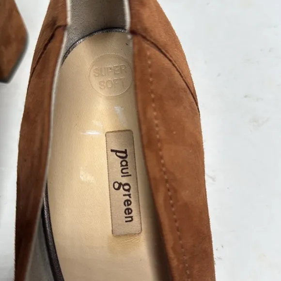 Paul Green Suede Yvette Pointed Toe Pumps in SAMTZIEGE TOFFEE Heels S-288 Sz 7