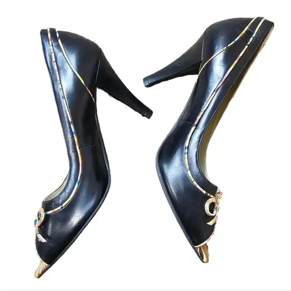 Paul Smith Leather Open Toe Heels Size 36