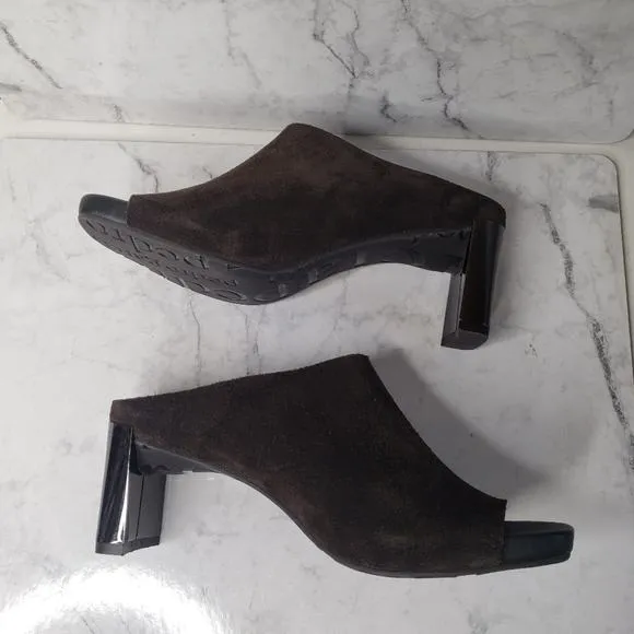 Pedro Garcia nobby brown leather open toe heeled mules slip on size 6= 36