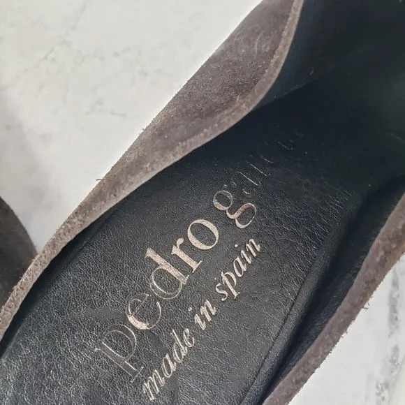 Pedro Garcia nobby brown leather open toe heeled mules slip on size 6= 36