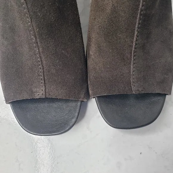 Pedro Garcia nobby brown leather open toe heeled mules slip on size 6= 36
