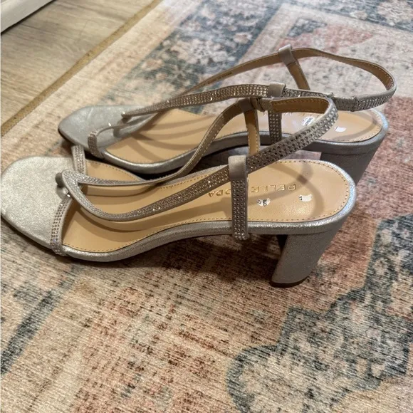 Pelle Moda Silver Strappy Heels