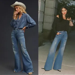 Pilcro The Supermodel High-Rise Flare JeansMedium Wash Blue Cotton Size 26 NWT