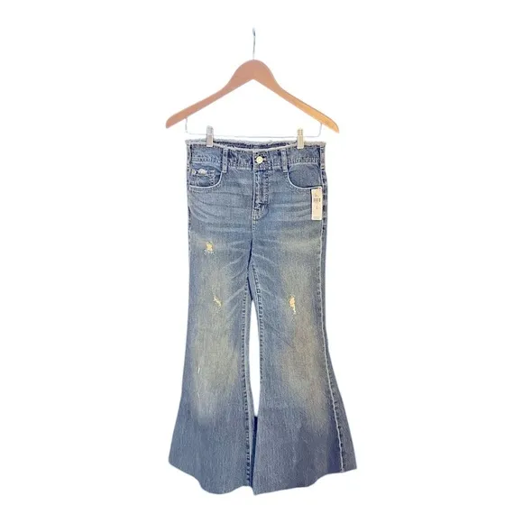 Pilcro The Supermodel High-Rise Flare JeansMedium Wash Blue Cotton Size 26 NWT