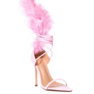 Pink Feather Heels