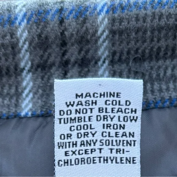 Plaid Blazer Vintage Herringbone Houndstooth Tweed Gray Blue Black Women Size 14
