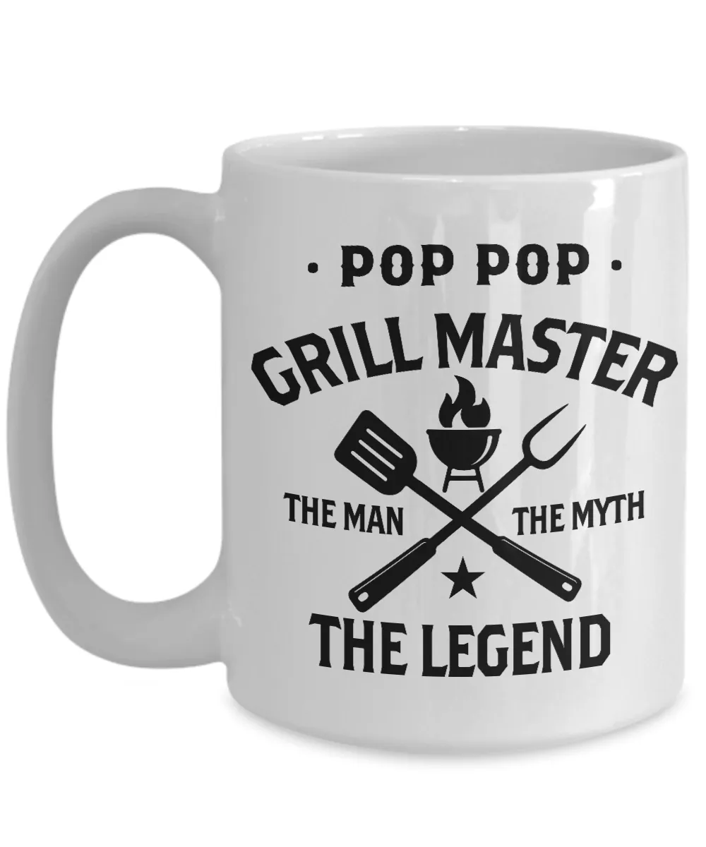 Pop Pop Grillmaster The Man The Myth The Legend Mug Coffee Cup Funny Gift