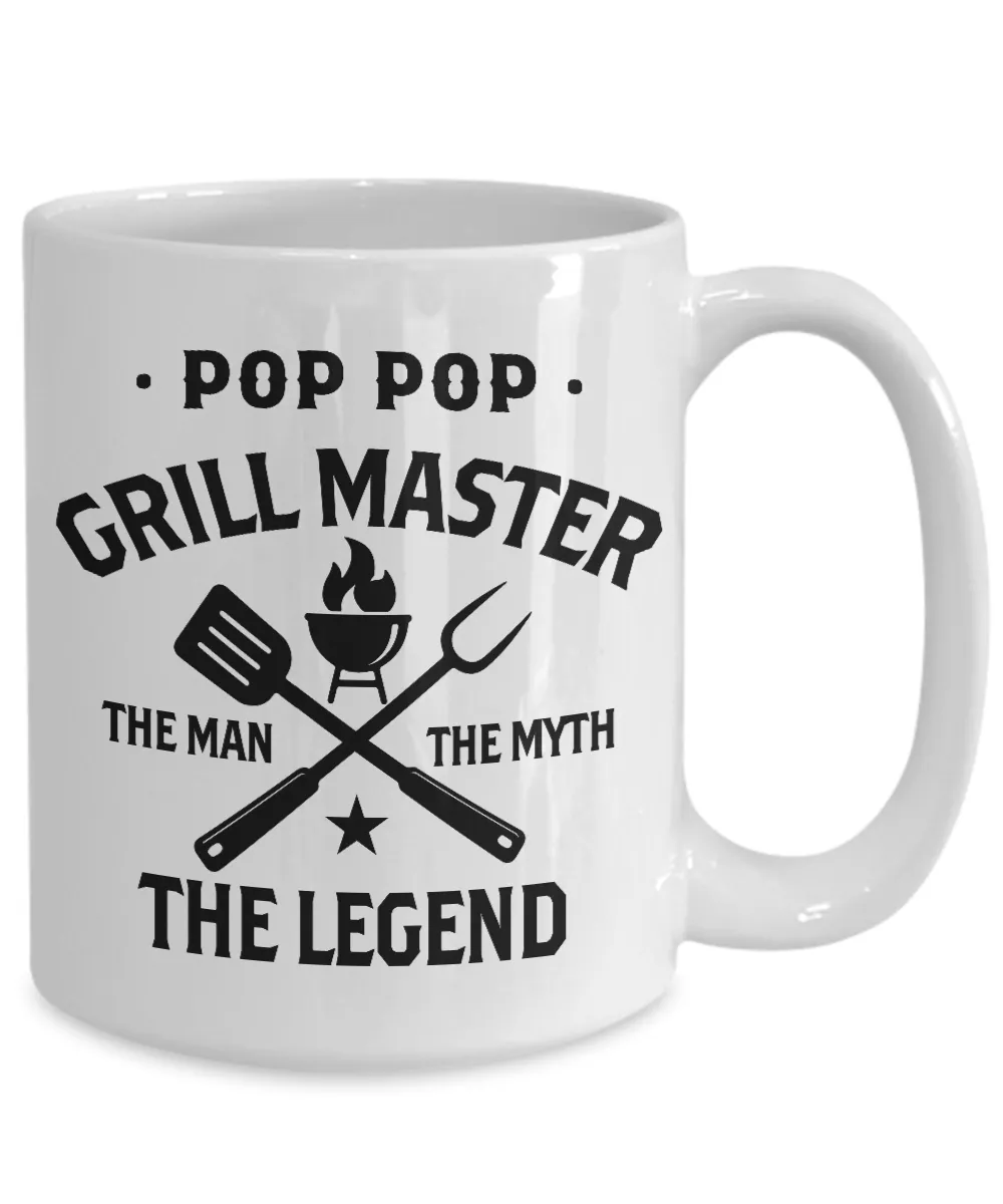 Pop Pop Grillmaster The Man The Myth The Legend Mug Coffee Cup Funny Gift