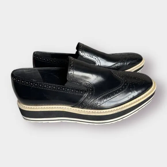 Prada Black White Oxfords