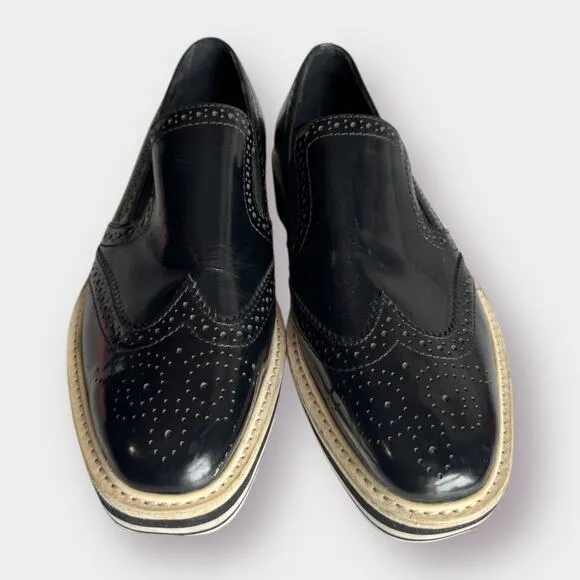 Prada Black White Oxfords