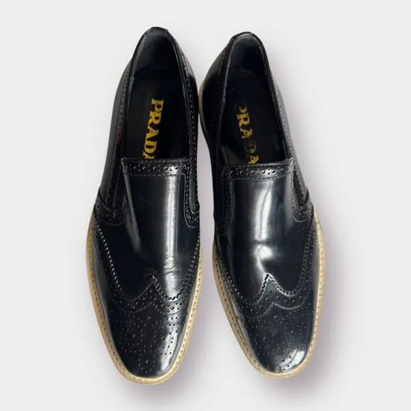 Prada Black White Oxfords