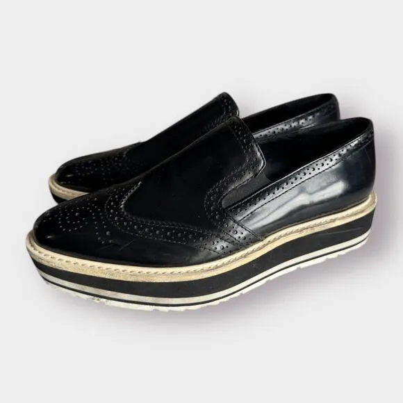 Prada Black White Oxfords