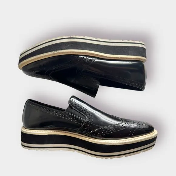 Prada Black White Oxfords
