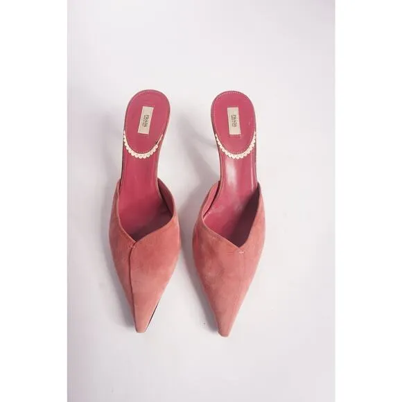 Prada Suede Pink Mules